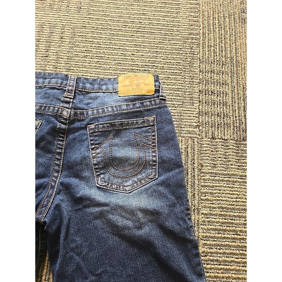 2- True Religion Cut Off Jean Shorts Denim Blue Distressed size 18 28"x11" - Picture 8 of 9